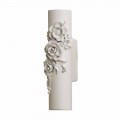 Wall Sconce in Matt White Ceramic with Decorative Flowers - Revolution