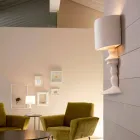 Wall Lamp in Paintable Ceramic with Modern Design Lampshade - Cadabra Viadurini