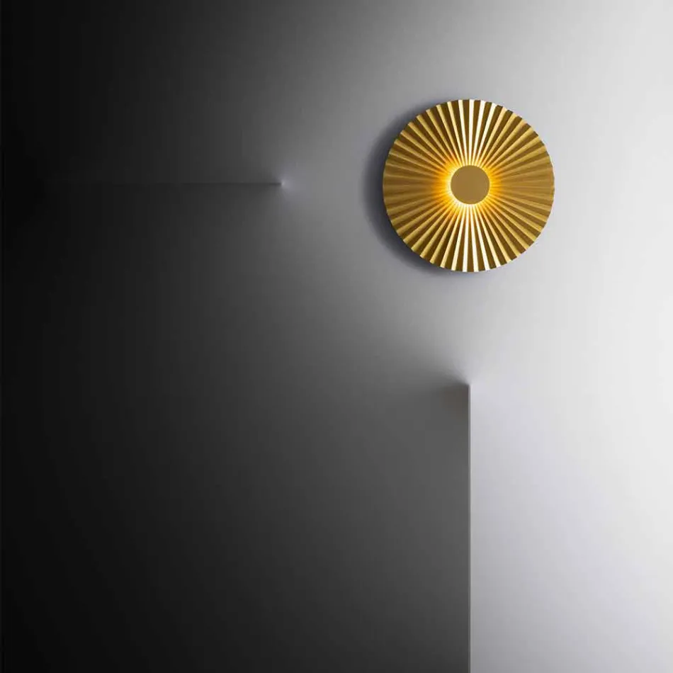 Wall Sconce in Pleated Natural Brass 2 Sizes - Pliè by Il Fanale Viadurini