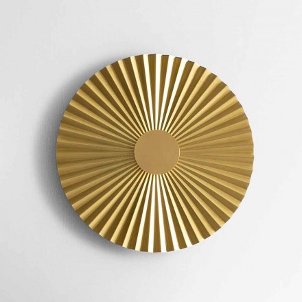 Wall Sconce in Pleated Natural Brass 2 Sizes - Pliè by Il Fanale Viadurini