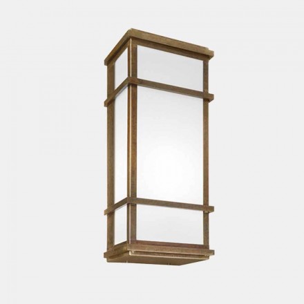 Vintage Wall Sconce with 2 Lights in Brass and Plexiglass - Quadro by Il Fanale Viadurini