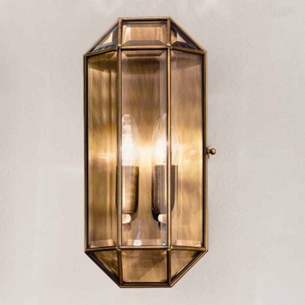Handcrafted Wall Lamp in Glass and Brass 1 or 2 Lights - Bound by Il Fanale Viadurini