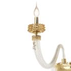 Classic Wall Lamp 3 Lights Handcrafted Luxury Glass Made in Italy - Saline Viadurini