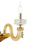 Classic Wall Lamp 3 Lights Handcrafted Luxury Glass Made in Italy - Saline Viadurini
