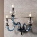 Classic Wall Lamp 3 Lights Handcrafted Luxury Glass Made in Italy - Saline