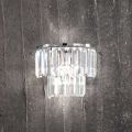Classic Wall Lamp in Silver Metal with Crystal Pendants - Jerome