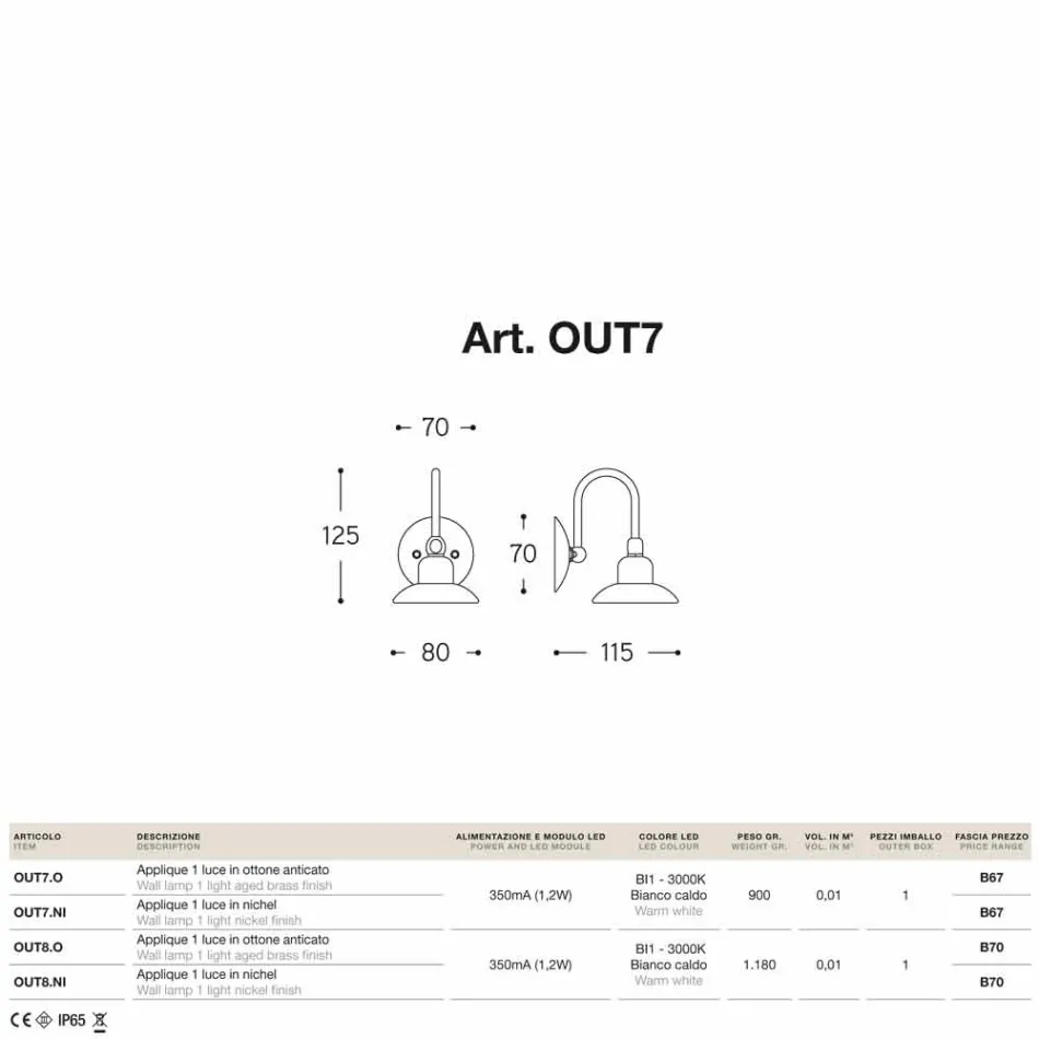 Contemporary outdoor light 1 small Giulietta Sprint Viadurini