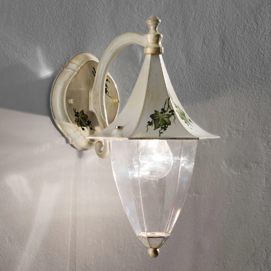 Outdoor Wall Lamp in Hand Painted Aluminum and Edere Decoration - Arezzo Viadurini