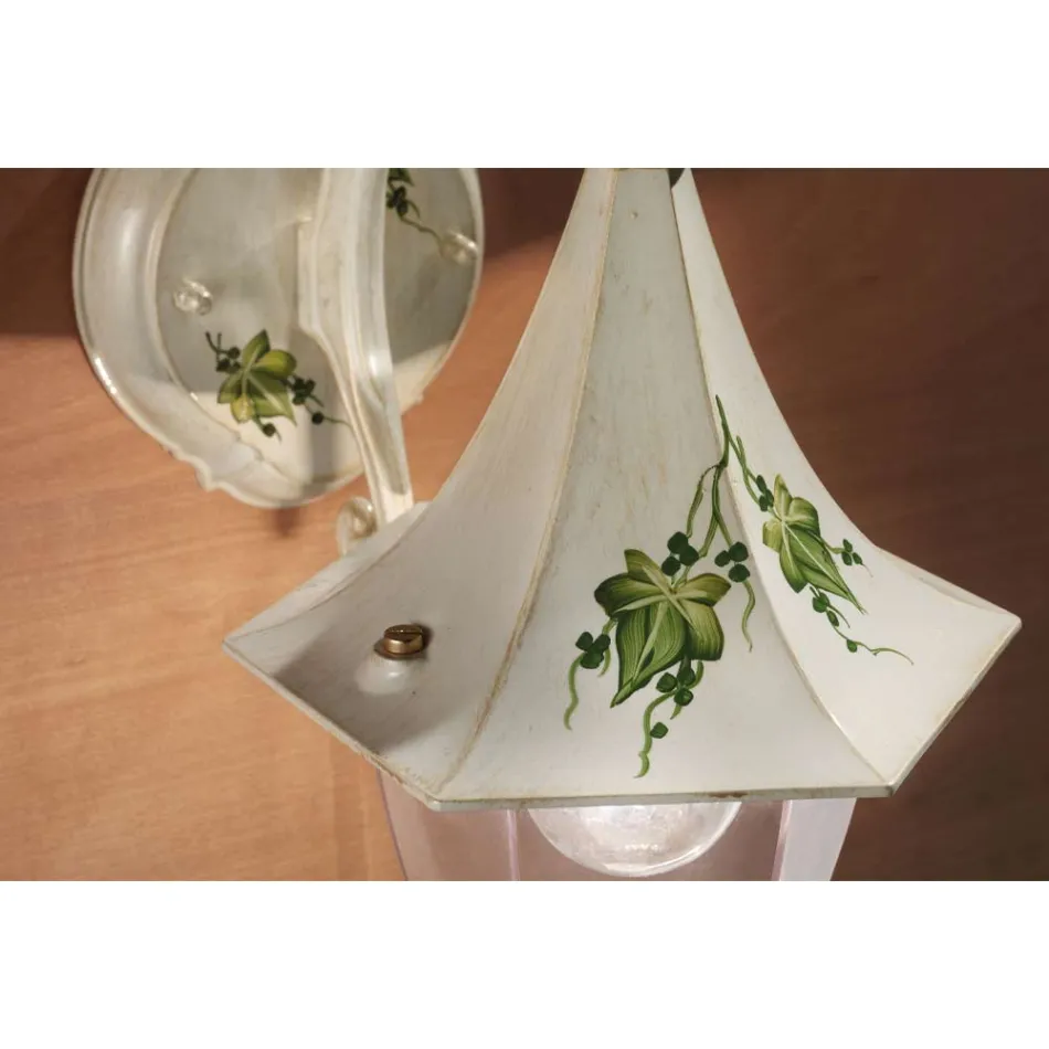 Outdoor Wall Lamp in Hand Painted Aluminum and Edere Decoration - Arezzo Viadurini