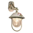 Outdoor Wall Lamp in Hand Painted Aluminum and Flowers Decor - Bari Viadurini