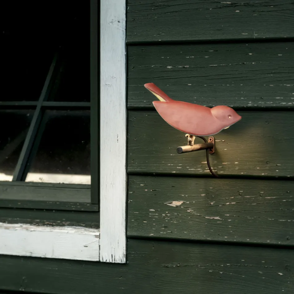 Outdoor Wall Lamp in Enamelled Tuscan Majolica Made in Italy - Uccellino Viadurini
