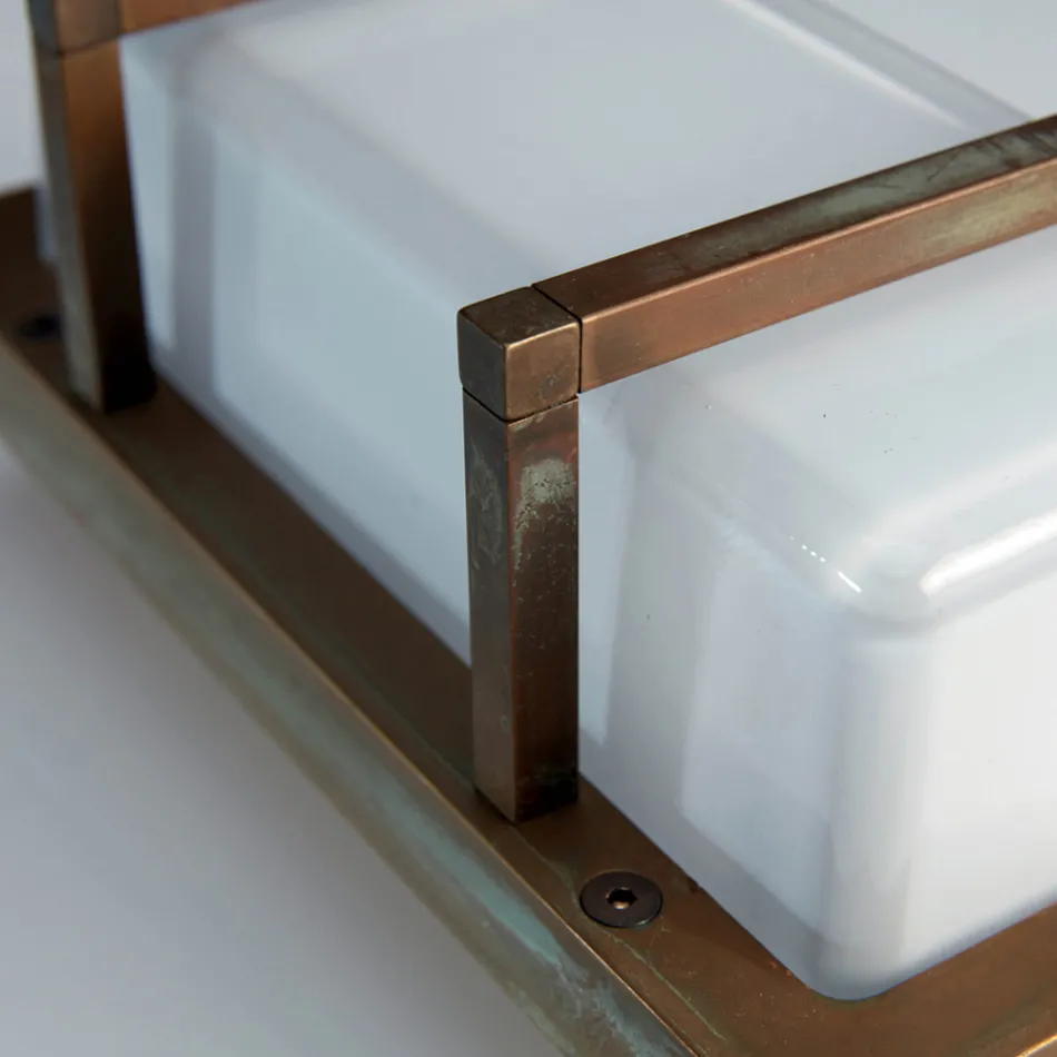 Brass Outdoor Wall Light, E27, and Geometric Style Made in Italy - Crystal Viadurini