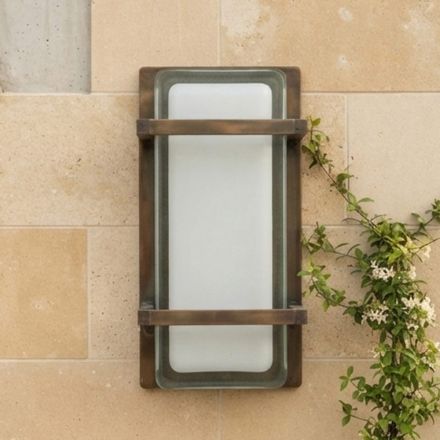 Brass Outdoor Wall Light, E27, and Geometric Style Made in Italy - Crystal Viadurini