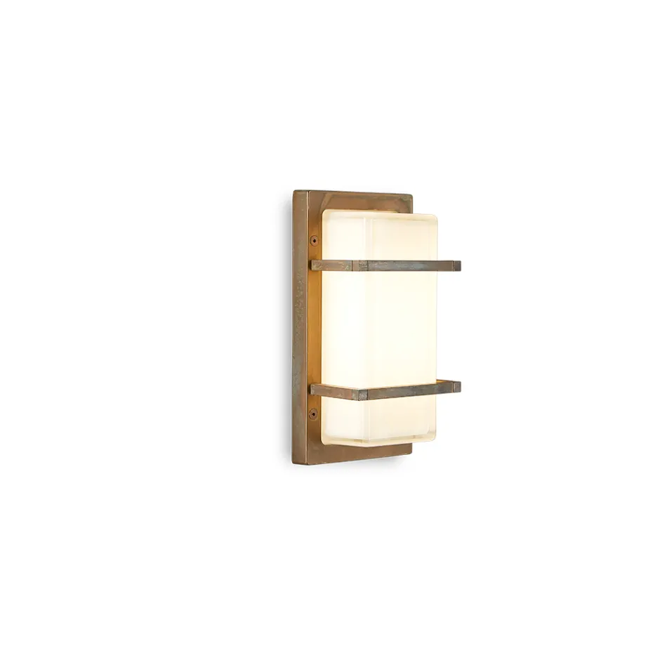 Brass Outdoor Wall Light, E27, and Geometric Style Made in Italy - Crystal Viadurini