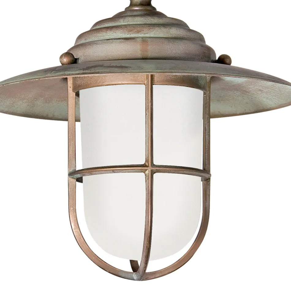 Elfico Outdoor Wall Light in Brass, Opal Glass, and IP44 Rating Viadurini