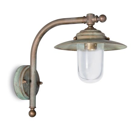 Elfico Outdoor Wall Light in Brass, Clear Glass, and IP44 Rating Viadurini