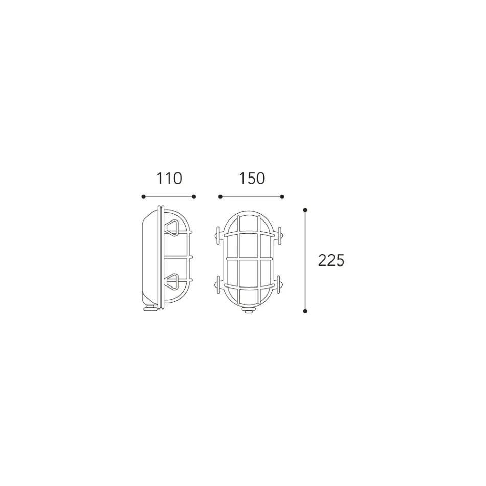 Vintage Brass Outdoor Wall Light with Opal/Clear Glass - Siren Viadurini