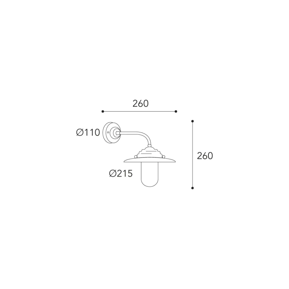 Vintage Brass Outdoor Wall Light, Clear Glass - Elfico Viadurini