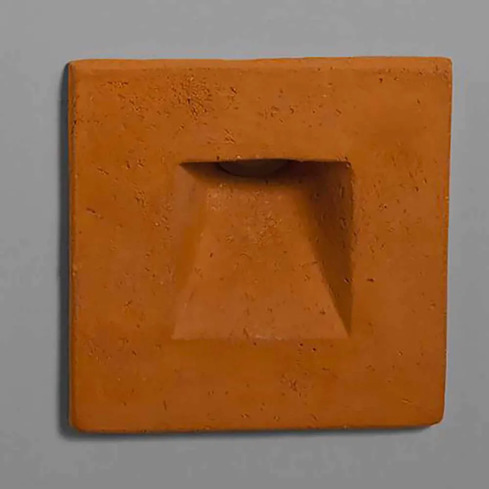 Square outdoor wall lamp, colored terracotta Square - Toscot Viadurini