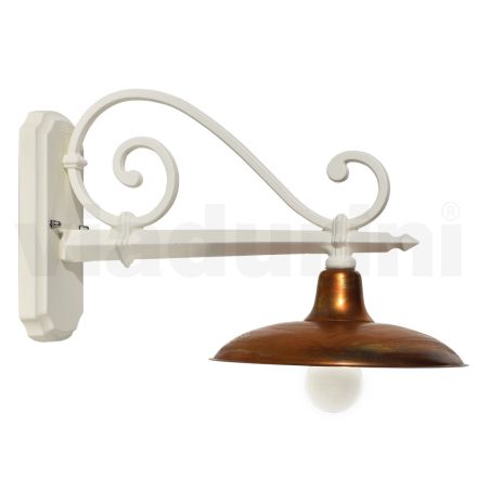 Vintage Outdoor Wall Lamp in Aluminum and Brass Made in Italy - Adela Viadurini