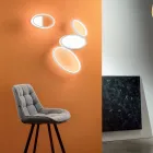 LED Wall Lamp with White or Gold Metal Structure - Raissa Viadurini
