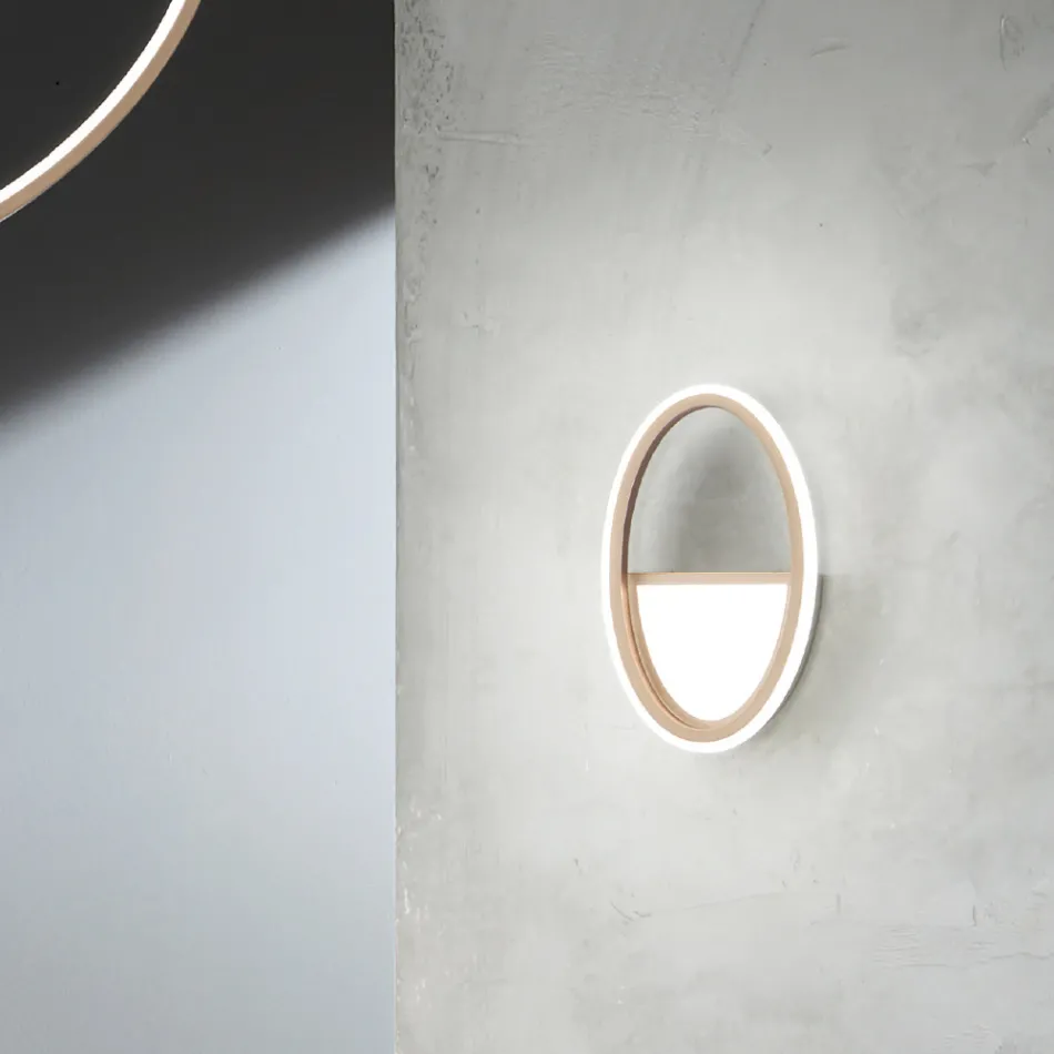 LED Wall Lamp with White or Gold Metal Structure - Raissa Viadurini