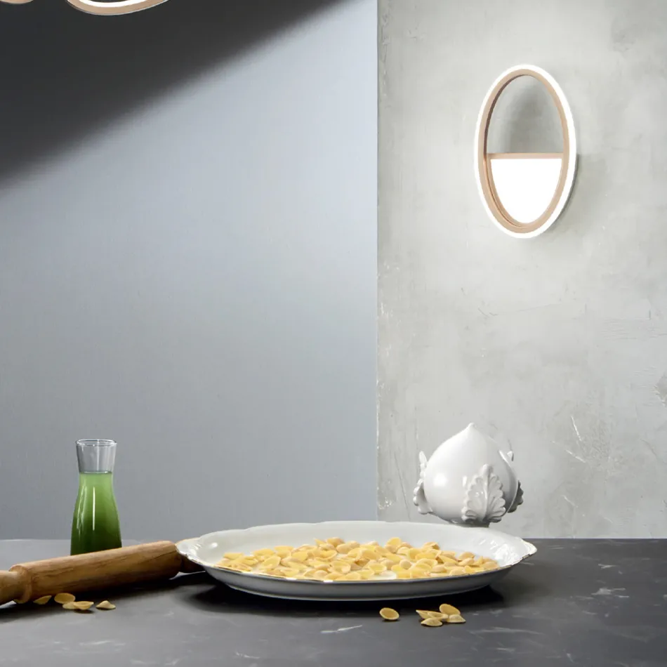 LED Wall Lamp with White or Gold Metal Structure - Raissa Viadurini