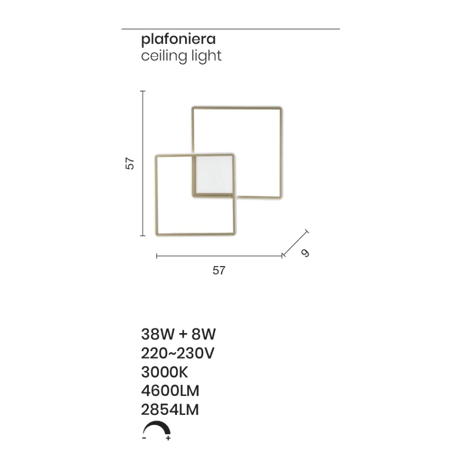 Modern - Formal Gold Painted Metal Wall Light with LED Viadurini