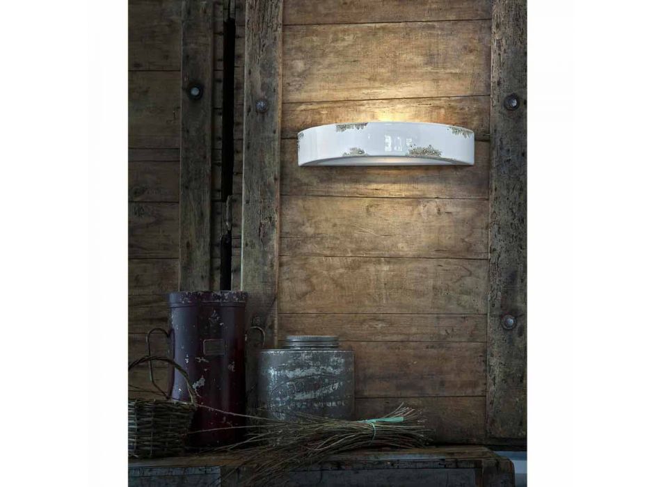 Helen Ferroluce vintage ceramic halfmoon wall light