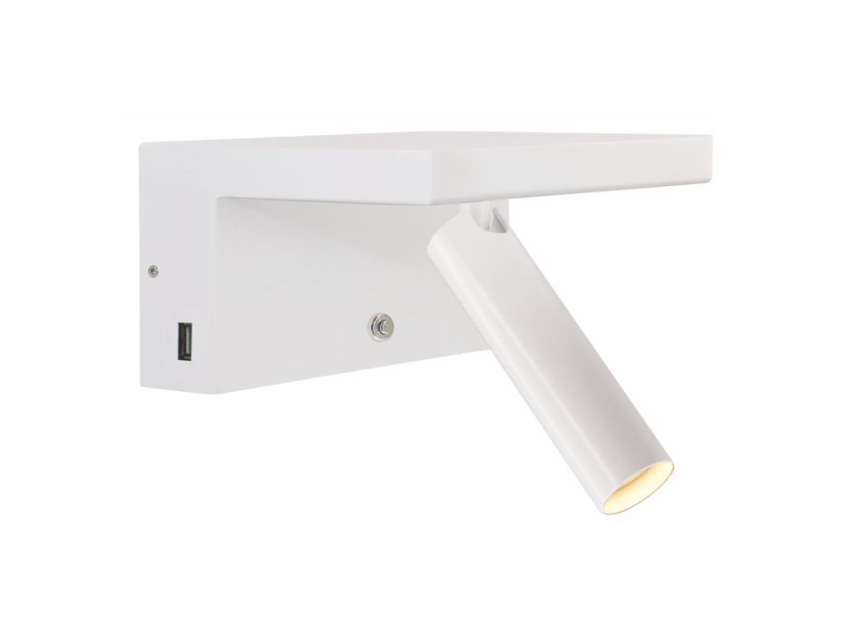 Adjustable Aluminum Decorative Led Wall Light with USB Ports - Alena Viadurini