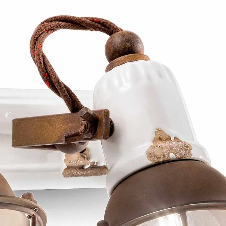 Applique design and three spotlights ceramic and metal Lacey Viadurini