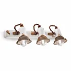 Applique design and three spotlights ceramic and metal Lacey Viadurini