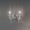 Classic Design Wall Lamp with 2 Lights in Chrome Hand-worked Glass - Similo