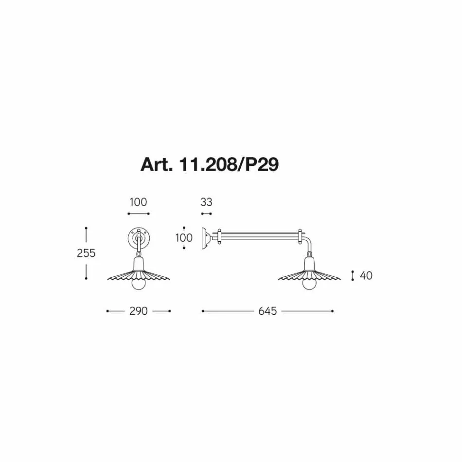 Wall modern design line Civetta by Aldo Bernardi Viadurini