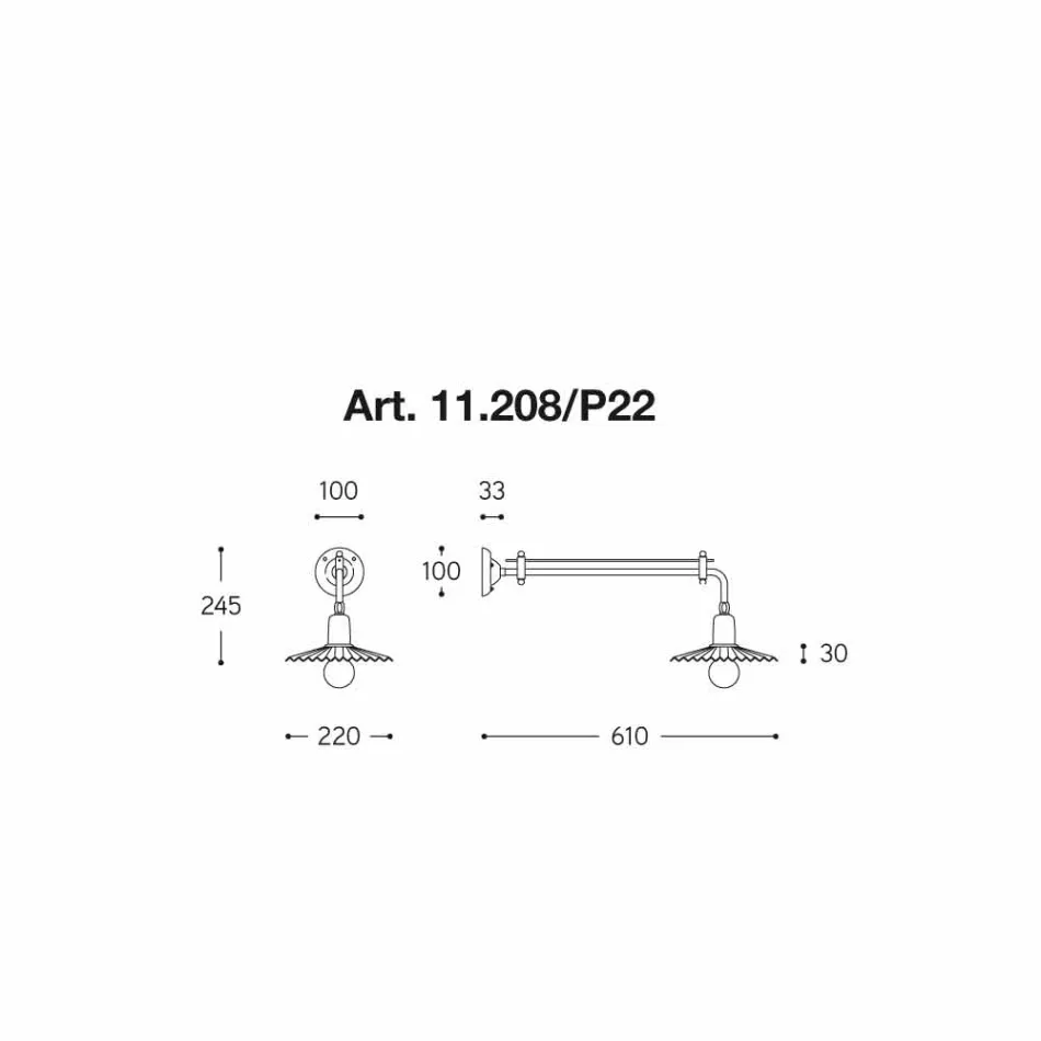 Wall modern design line Civetta by Aldo Bernardi Viadurini