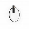 Design Wall Lamp in Black Aluminum and Natural Brass Made in Italy - Norma