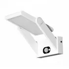 Wall Lamp Solar Led Spotlight in White or Black Aluminum with Sensor - Hugo Viadurini