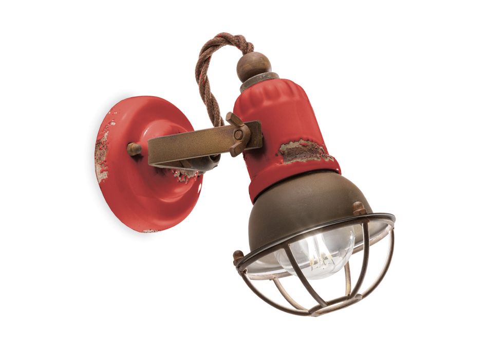 Applique Spotlight Industrial Style Artisan in Iron and Ceramic - Loft