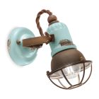Applique Spotlight Industrial Style Artisan in Iron and Ceramic - Loft Viadurini