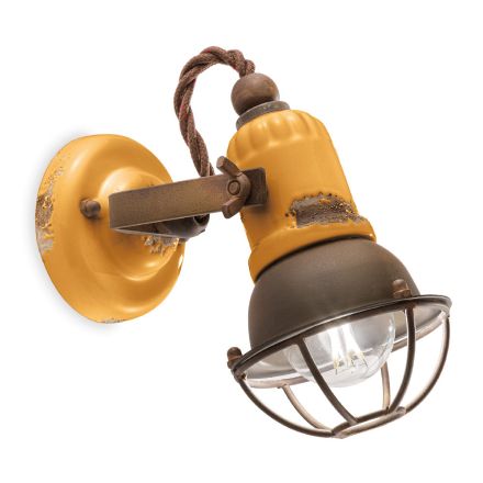 Applique Spotlight Industrial Style Handcrafted in Iron and Ceramic - Loft Viadurini