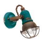 Applique Spotlight Industrial Style Artisan in Iron and Ceramic - Loft Viadurini