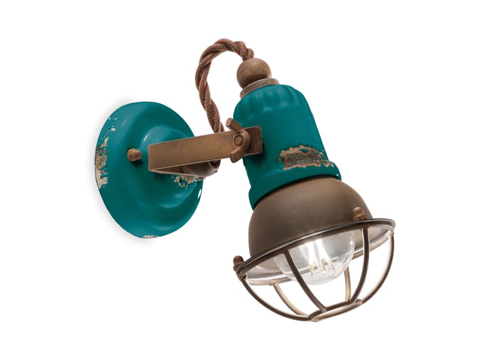 Applique Spotlight Industrial Style Artisan in Iron and Ceramic - Loft