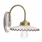 Pleated Glossy Ceramic Applique and Hand Painted Edge - Laquila Viadurini