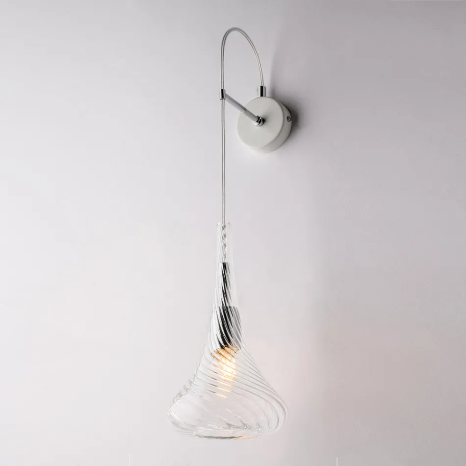 Made in Italy Iron Wall Lamp with Pyrex Glass for Interior Decorating - Corinto Viadurini
