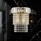Golden Iron Wall Lamp with Rhinestones Made in Italy - Kiev Viadurini