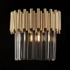 Gilded Iron Wall Lamp with Rhinestones Made in Italy for Interior Decorating - Paris Viadurini