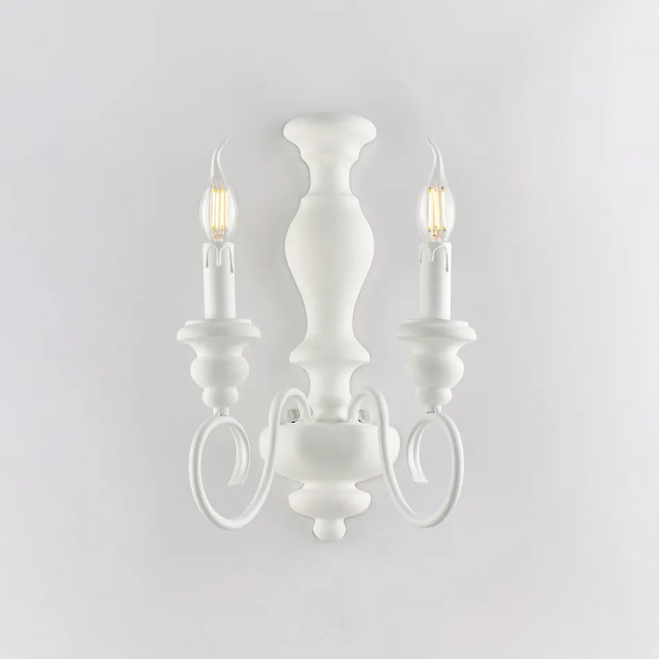 Made in Italy Wood and Lacquered Iron Wall Lights for Interior Decorating - Tuscany Viadurini