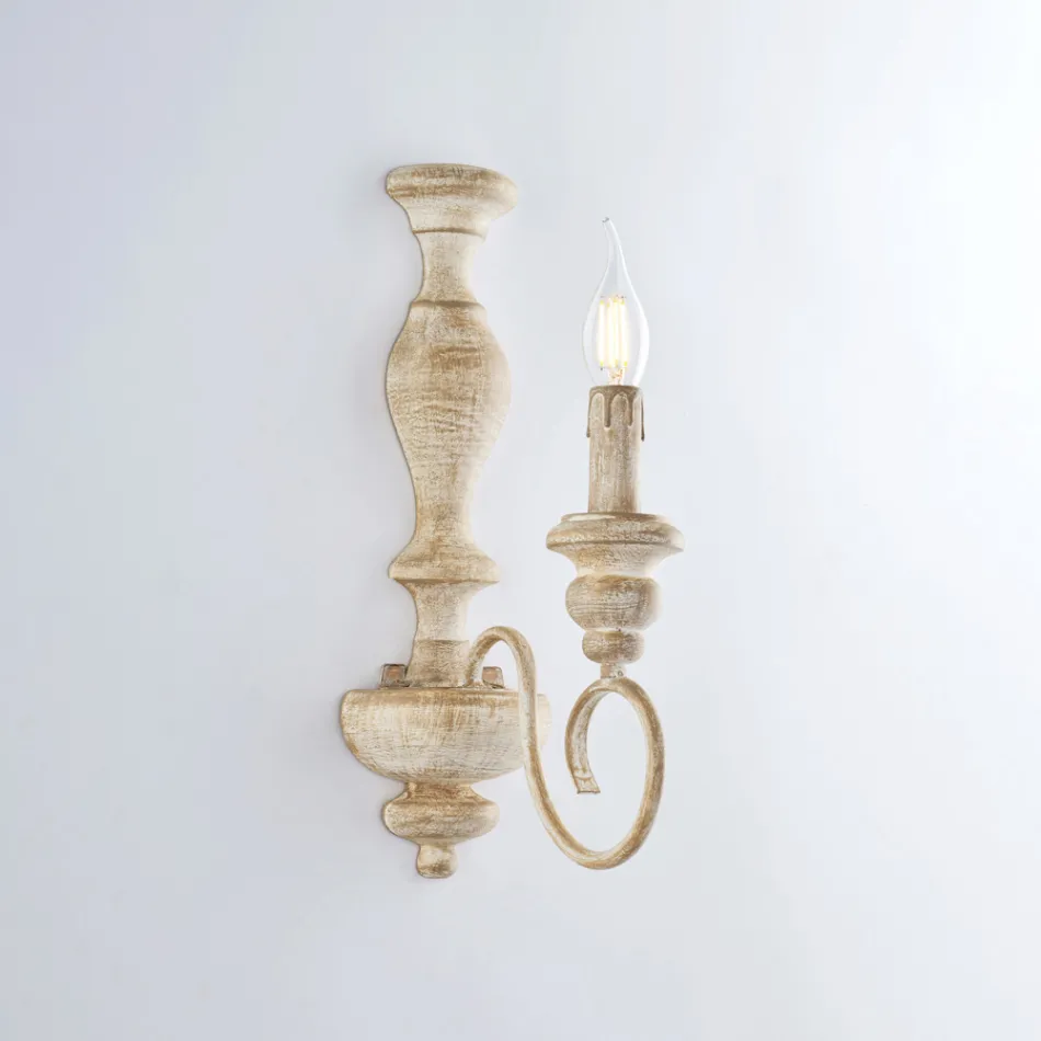 Made in Italy Wood and Lacquered Iron Wall Lights for Interior Decorating - Tuscany Viadurini