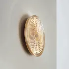 Wall Lamp in Painted Metal and Glass Decorated with Concentric Lines - Hackberry Viadurini