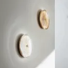 Wall Lamp in Painted Metal and Glass Decorated with Concentric Lines - Hackberry Viadurini